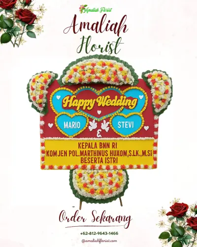 Karangan Papan Bunga Pernikahan di Tengguli